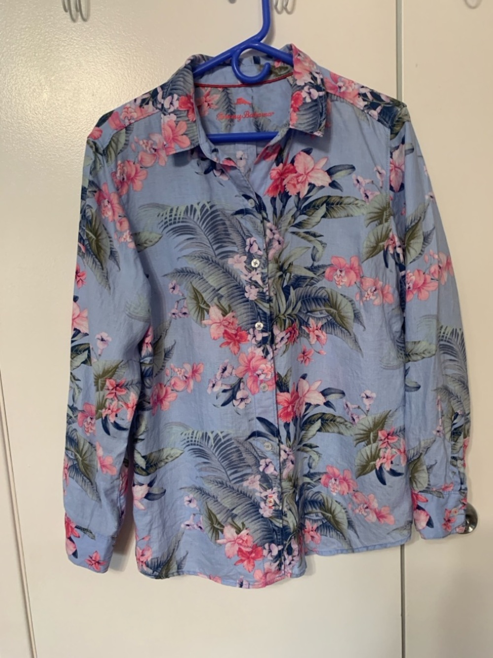 Tommy Bahama Light Blue Tropical Floral Shirt